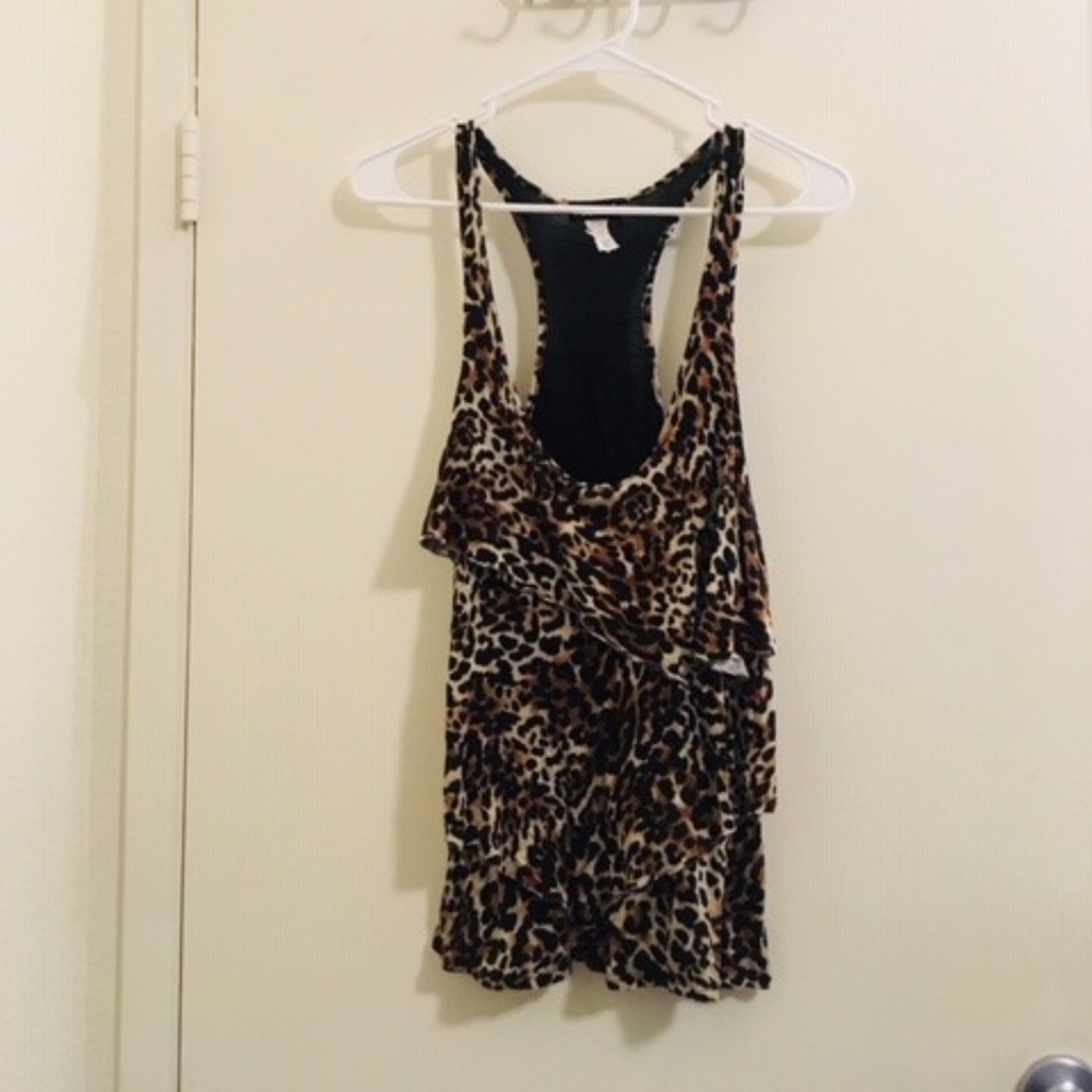 Wet seal animal print racer back Tank top Sz S